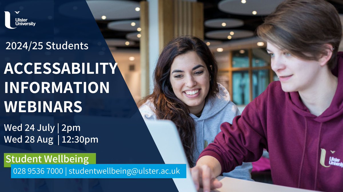 UUStuWellbeing's tweet photo. 📣 If you were unable to make our in-person AccessAbility Information Day, we will be hosting the event on Zoom in July &amp; August.  Register now for the session you would like to attend:

July: Wed 24 @ 2pm: https://t.co/70DHzhdIjE
Aug: Wed 28 @ 12:30pm: https://t.co/kFapwVaqkV https://t.co/ccb9gSGvG8