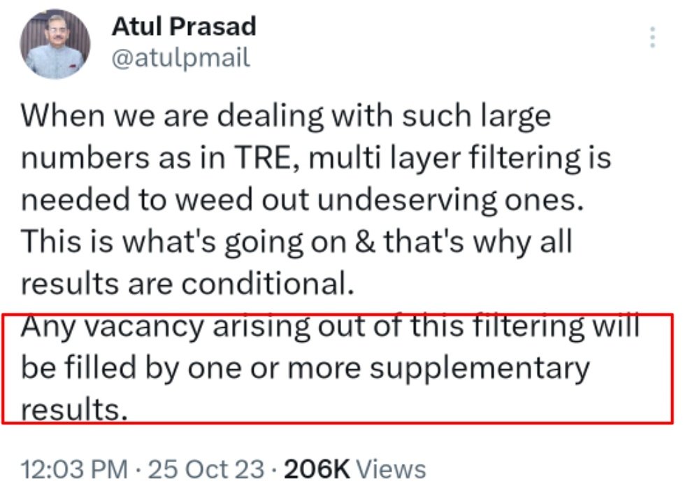 prashantgaurav2's tweet photo. @News18Bihar TRE 1.0 में तो आपके चैनल @News18Bihar और विधानसभा में लिखित जवाब आया था की Ineligible के खाली सीट योग्य अभ्यर्थी का सप्लीमेंट्री रिजल्ट आएगा। @BiharEducation_ विभाग के DV में गलती कारण अयोग्य ज्वाइन कर लिए और योग्य अभ्यर्थी DOB 1-2 अंक से बाहर हो गए। https://t.co/QV2iXnukhw