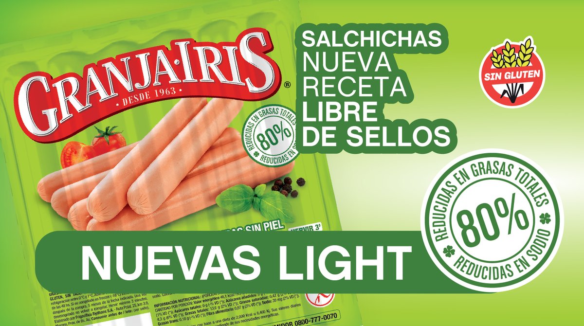 🌟 ¡Descubrí las nuevas salchichas Granja Iris Light y Junior! 🌟
🥳 Receta renovada, SIN SELLOS. Una opción más saludable sin sacrificar el delicioso sabor que te encanta.🍴💚
¡Encontrá nuestras nuevas salchichas en los supermercados Jumbo y Disco más cercanos. 🌟
#LibreDeSellos