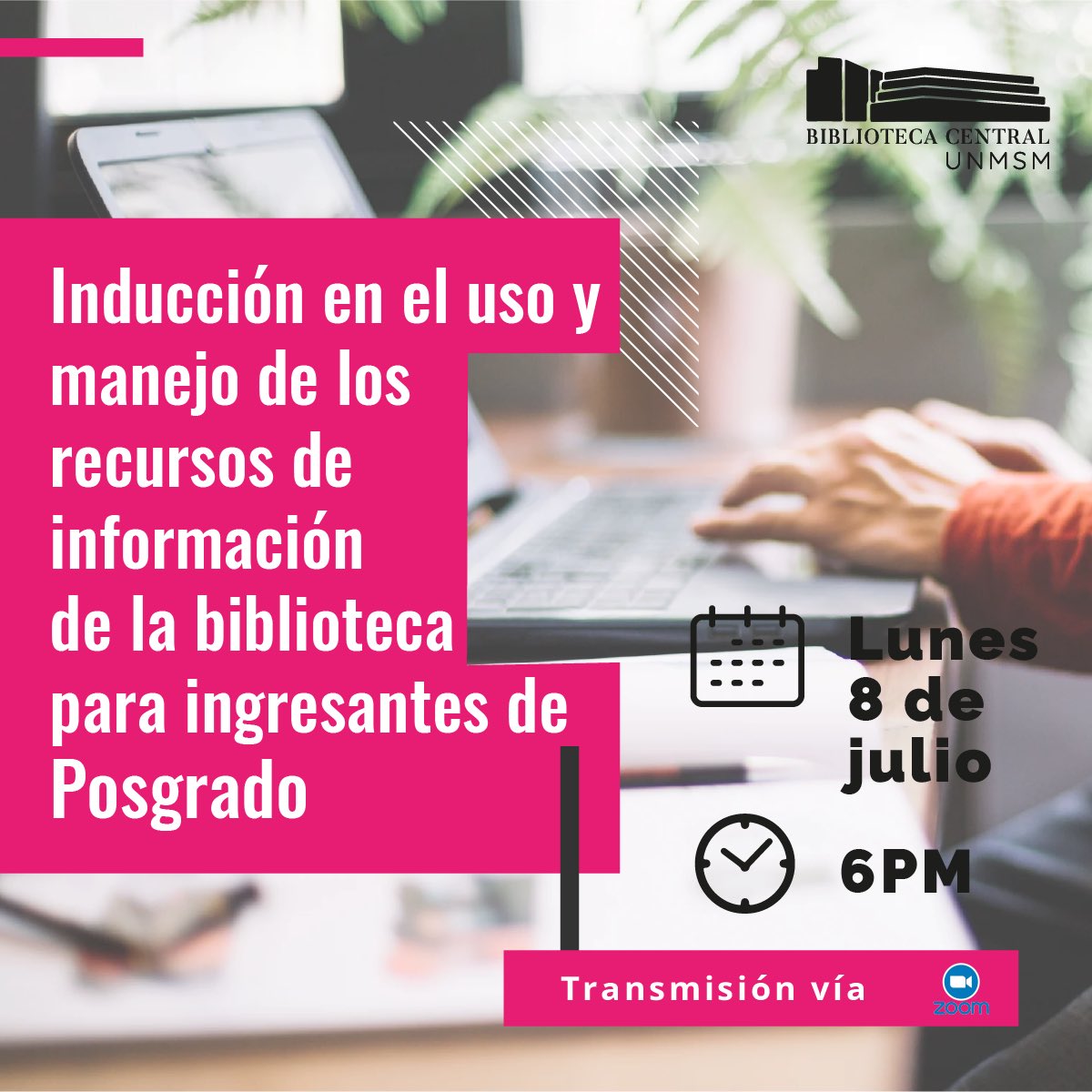 #TallerVirtualUNMSM💡
Te invitamos a ser parte de este taller 🤩👇
INDUCCIÓN EN EL USO Y MANEJO DE LOS RECURSOS DE INFORMACIÓN DE LA BIBLIOTECA PARA INGRESANTES DE POSGRADO.
🗓 8 de julio  🕑6:00 p.m.
📝 forms.gle/xHXVWmaWPJWvc2…