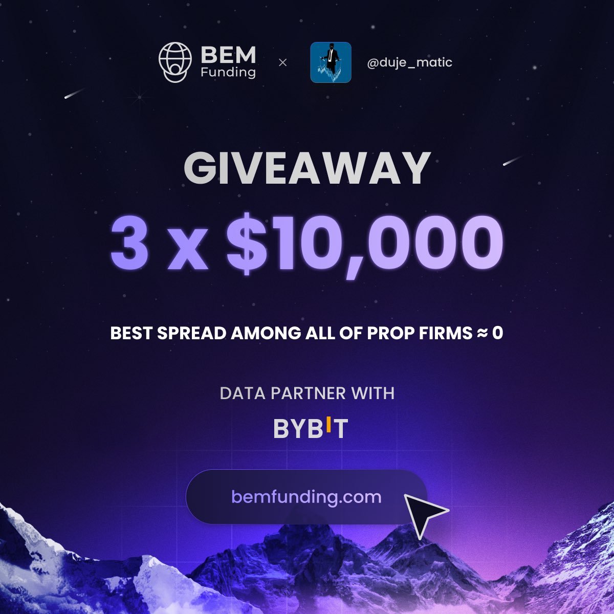 🐼Twitter Giveaway  -3 x 10,000$🐼

How to participate?

🔸follow <a href="/BemFunding/">BEM Funding</a>  &amp; <a href="/duje_matic/">Ezekiel✞</a>

🔸 join TradeFuPanda telegram: t.me/tradefupanda

🔸 like + retweet and Tag a friend