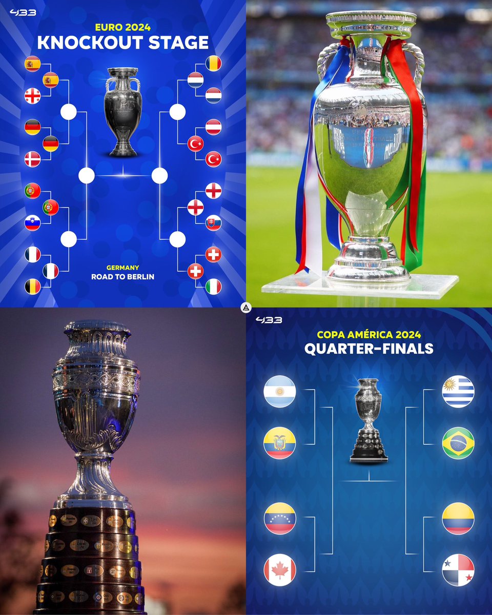 🍿 LOS PRÓXIMOS DÍAS DE FÚTBOL:

🗓️ Jueves 04/07:
🏆🌎 22.00: Argentina - Ecuador.

🗓️ Viernes 05/07:
🏆🌍 13.00: España - Alemania.
🏆🌍 16.00: Portugal - Francia.
🏆🌎 22.00: Venezuela - Canadá.

🗓️ Sábado 06/07:
🏆🌍 13.00: Inglaterra - Suiza.
🏆🌍 16.00: Holanda - Turquía.