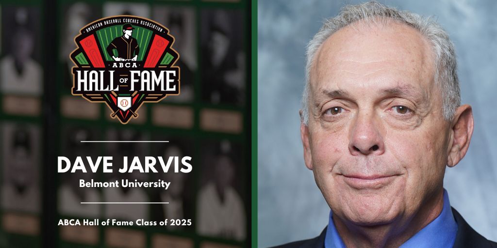 ABCA (@abca1945) on Twitter photo ๐ ABCA Hall of Fame Class of 2025 Inductee ๐
Dave Jarvis, <a href="/BelmontBaseball/">Belmont Baseball</a>
Jarvis completed his 27th season as the head baseball coach at Belmont University in 2024, marking his 40th year in coaching. Over 36 years as a head coach, he has an overall record of 1,087-862-2 ๐ ABCA Hall of Fame Class of 2025 Inductee ๐
Dave Jarvis, <a href="/BelmontBaseball/">Belmont Baseball</a>
Jarvis completed his 27th season as the head baseball coach at Belmont University in 2024, marking his 40th year in coaching. Over 36 years as a head coach, he has an overall record of 1,087-862-2