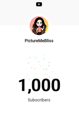 PictureMeBliss's tweet photo. Holy crap it's happened!!! 1k Sub special on it's way soon🙂🥳 #YTmilestone #1000subs Thank y'all for the support thus far on YT!!! Seriously, thank you https://t.co/4YribEOxsb