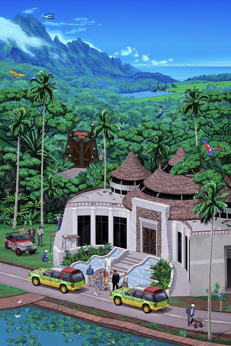 MoonIslandArts's tweet photo. We’re so excited to finally release our Jurassic Park print!

🚨 Prints will drop randomly in our store within the next 48 hours, so stay tuned!

📦 Free worldwide shipping on orders $98+ (otherwise its $19) and all deliveries within Japan are free. #JurassicPark #jurassicworld https://t.co/a1ajrDUVGl