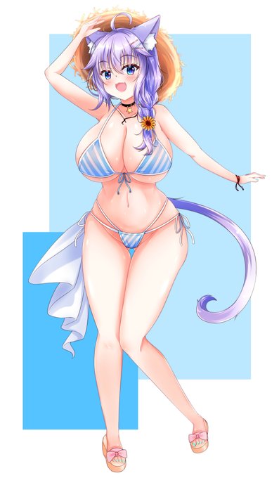 暑い日が続いてるので水着のうちの子 