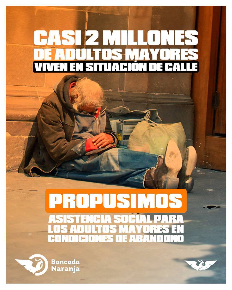MovCiudadanoChp's tweet photo. Un futuro con dignidad para las y los adultos mayores 👵 👴.

En la #BancadaNaranja 🍊 proponemos que se les brinde #AsistenciaSocial a las y los adultos que viven en situación de abandono o calle. ¡Es hora de actuar por su protección y atención! 🧡 https://t.co/H5pm8ryLvS