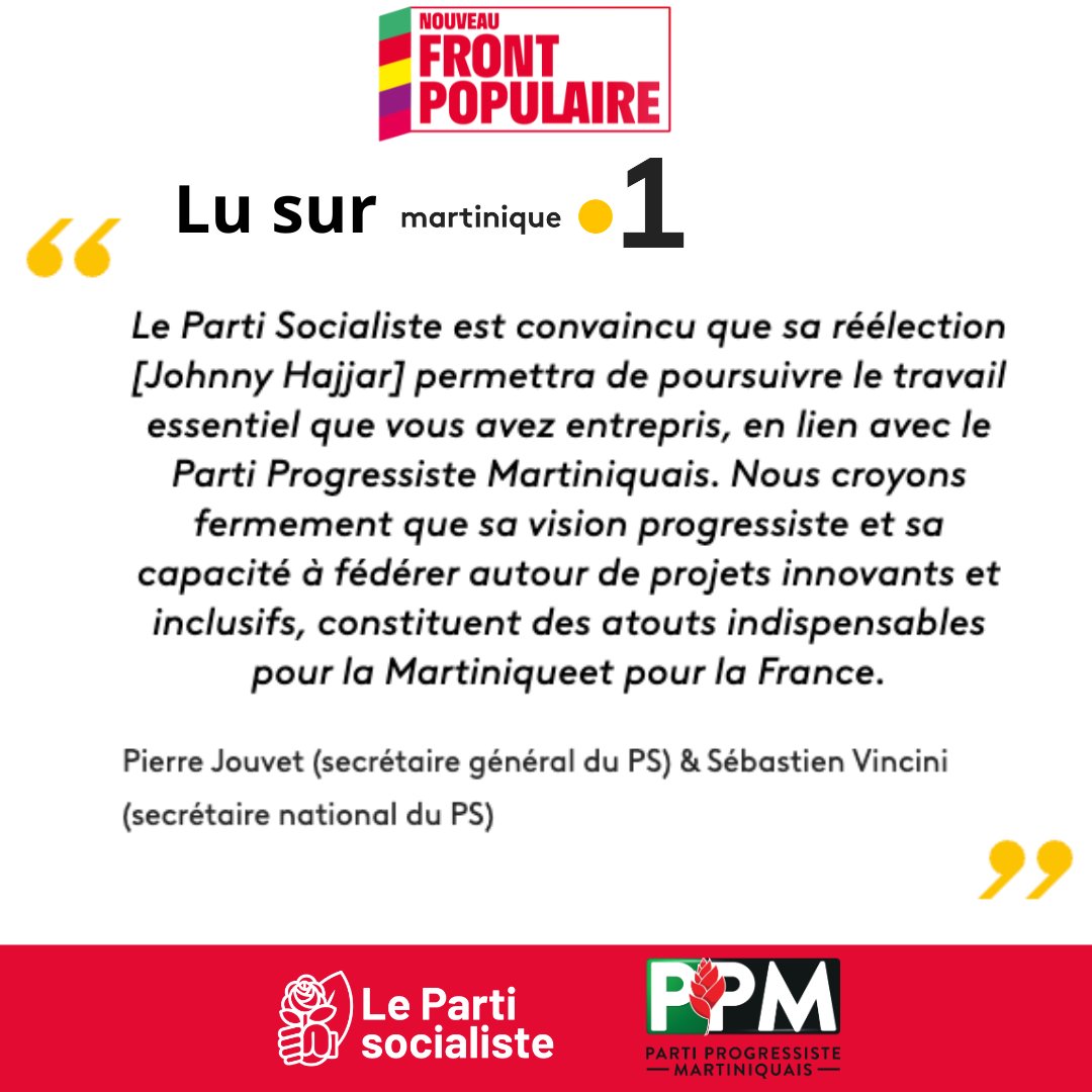 🌹Soutien public franc et clair, sans aucune ambigüité, de la part du Parti Socialiste. 
Merci au PS de reconnaître le travail accompli. 🙏
💡Les idées innovantes et inclusives, c'est déjà en marche depuis 2 ans ! 

On continue sur la lancée,  Samedi 6 Juillet on vote HAJJAR 🗳️