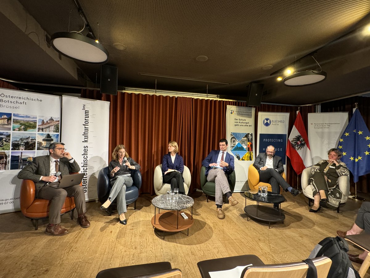 We were honoured to join the 70th Anniversary of the '1954 Hague Convention for the Protection of Cultural Property in Armed Conflict' yesterday, hosted by <a href="/AustriaatEU/">Austria at EU</a>. Discussions underlined the crucial role civil society plays in safeguarding #heritage in conflict zones 🏛️🤝