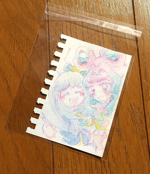 レイフレ戦利品感想ピカさん()のカードサイズ直筆イラストとてもかわいいプリンセス&amp;ラメール。スケッチブックからその場で直接切り取って渡してもらえるスタイル、すごく特別感ある。大切にさせてもらいます 