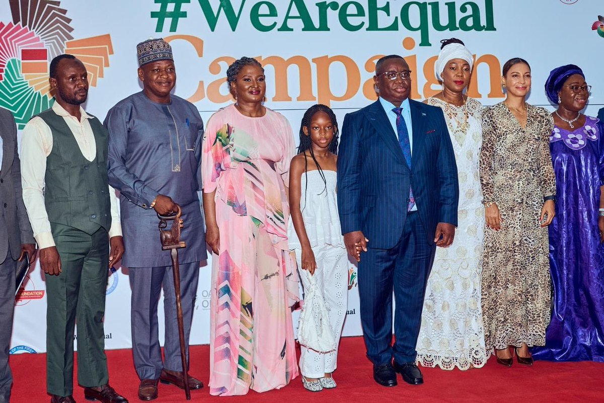 FirstLadyNam3's tweet photo. On 2 July, I was humbled to be the Guest of Honour for the OAFLAD #WeAreEqual campaign in Sierra Leone in recognition of my role for the conceptualisation of the campaign as Past President of @OAFLAD. 

Congratulations my dear sister @FirstladyBio for a successful launch. https://t.co/qutMsJ2PlB