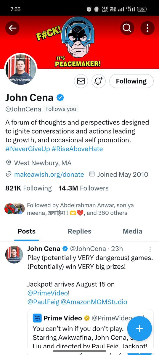 parth_saurav's tweet image. यकीन नहीं हो रहा! #JohnCena ने मुझे फॉलो किया! बेहद खुश हूँ! 🤩🎉 
#Unbelievable #FanMoment