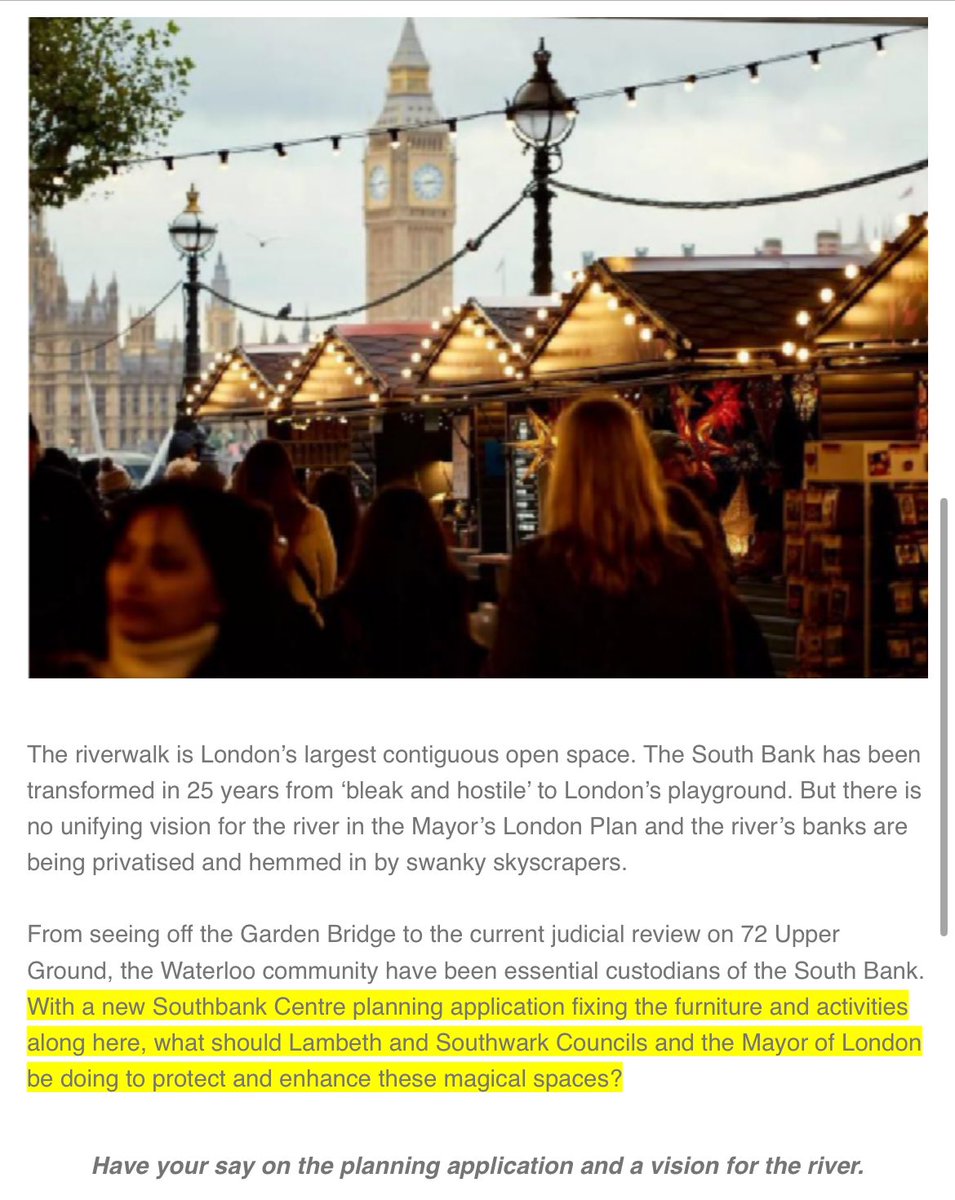 WCDG6's tweet image. The Future for the South Bank and the Vision of The Thames - join us Thursday 11/7 6.30pm-8.30pm Living Space, Coral St, Waterloo SE1 7BE