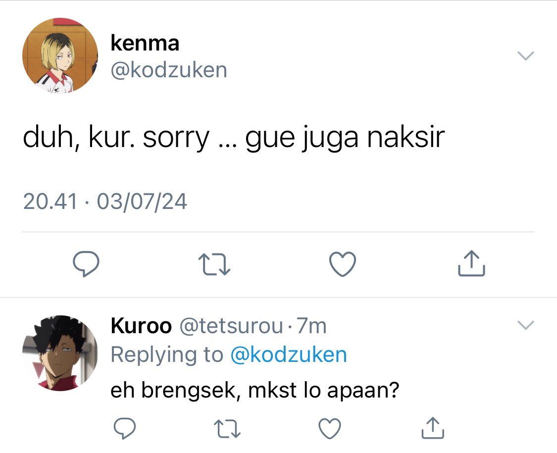 kenhina ft kurotsuki fanfiction

cw // harsh words

kuroo minta bantuan kenma untuk mencari akun social media gebetannya, namun tak disangka jika kenma pun naksir juga.