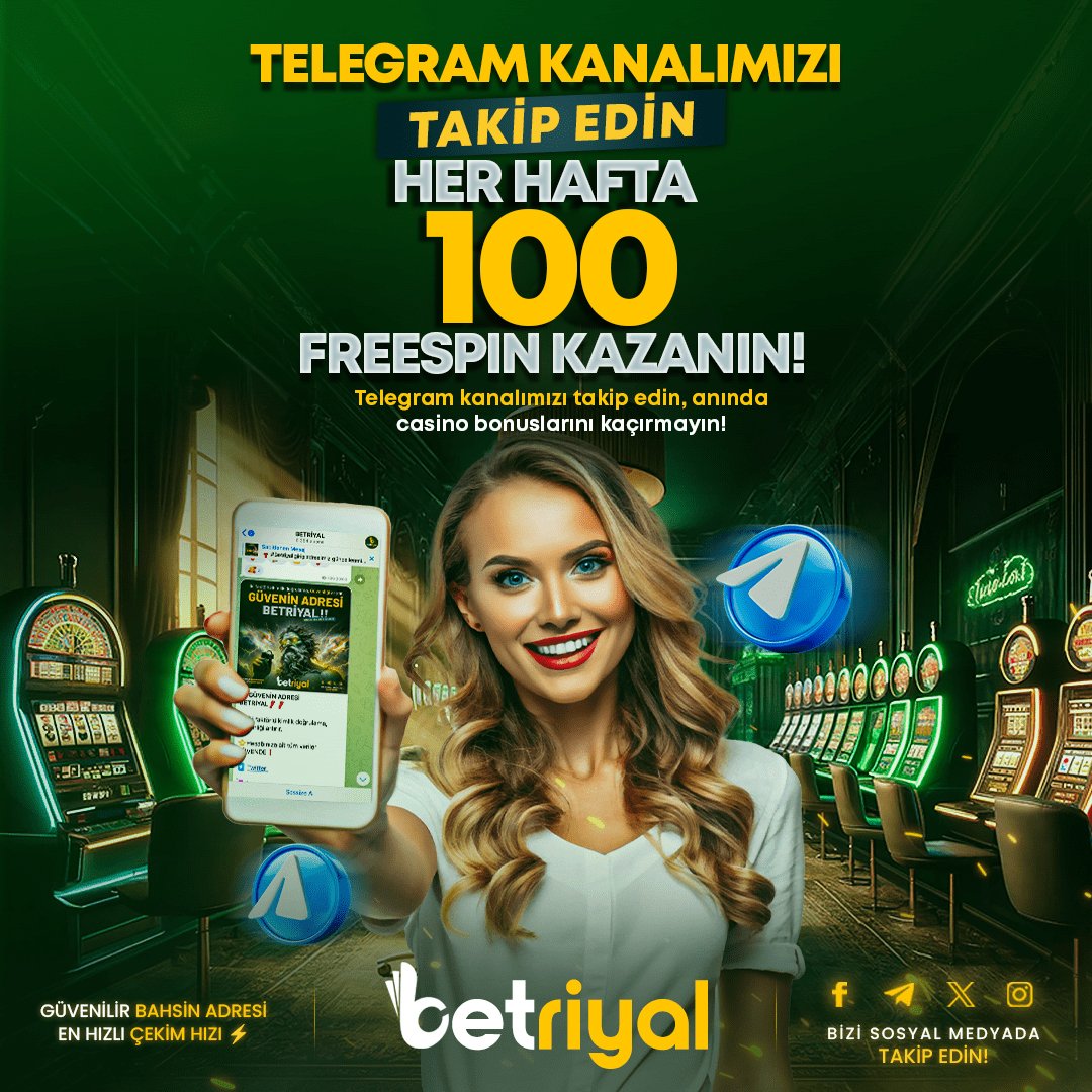 RiyalGuncel's tweet photo. 📣 BETRİYAL'İN TELEGRAM FIRSATI SİZLERLE  

 🎉 TELEGRAM KANALIMIZI TAKİP EDİN HER HAFTA FREESPİN KAZANIN 

✅ Promosyondan faydalanmak için Telegram kanalımızı takip etmeniz ve  formu doğru bilgilerle doldurmanız gerekmektedir.

 ✅ Hak edişi olan tüm üyelerimize 100 FREESPIN eklenecektir.

KATILIM VE ŞARTLAR İÇİN AŞAĞIDAKİ LİNKTEN FORMU DOLDURMANIZ GEREKMEKTEDİR !👇

👉 https://t.co/mCl9CVHVnx 👈

TELEGRAM LİNKİ: https://t.co/nKYegihV0K