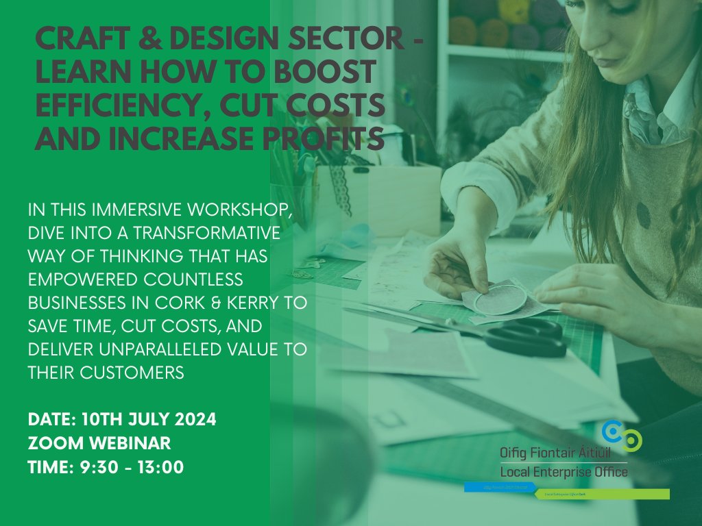 LEO Cork City (@leocorkcity) on Twitter photo ๐จ Craft & Design Sector: Boost your business with LEAN Thinking! Join our workshop on July 10th, 9:30-13:00. Learn to cut costs & increase profits through efficiency & teamwork. Led by experts Stuart Nelson & Eamon McKenna. Register now: shorturl.at/erlBY  #BusinessGrowth ๐จ Craft & Design Sector: Boost your business with LEAN Thinking! Join our workshop on July 10th, 9:30-13:00. Learn to cut costs & increase profits through efficiency & teamwork. Led by experts Stuart Nelson & Eamon McKenna. Register now: shorturl.at/erlBY  #BusinessGrowth