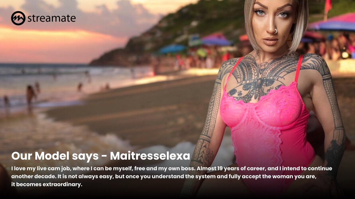 I love my live cam job, where I can be myself, free and my own boss. Almost 19 years of career, and I intend to continue another decade. It is not always easy, but once you understand the system and fully accept the woman you are, it becomes extraordinary. #ourmodels #niceface