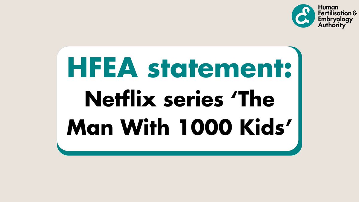We appreciate that this series may be stressful and upsetting for the families of some donor-conceived children. You can find out how to access support here: bit.ly/HFEA-support-a…

You can read our statement here: bit.ly/HFEA-statement…