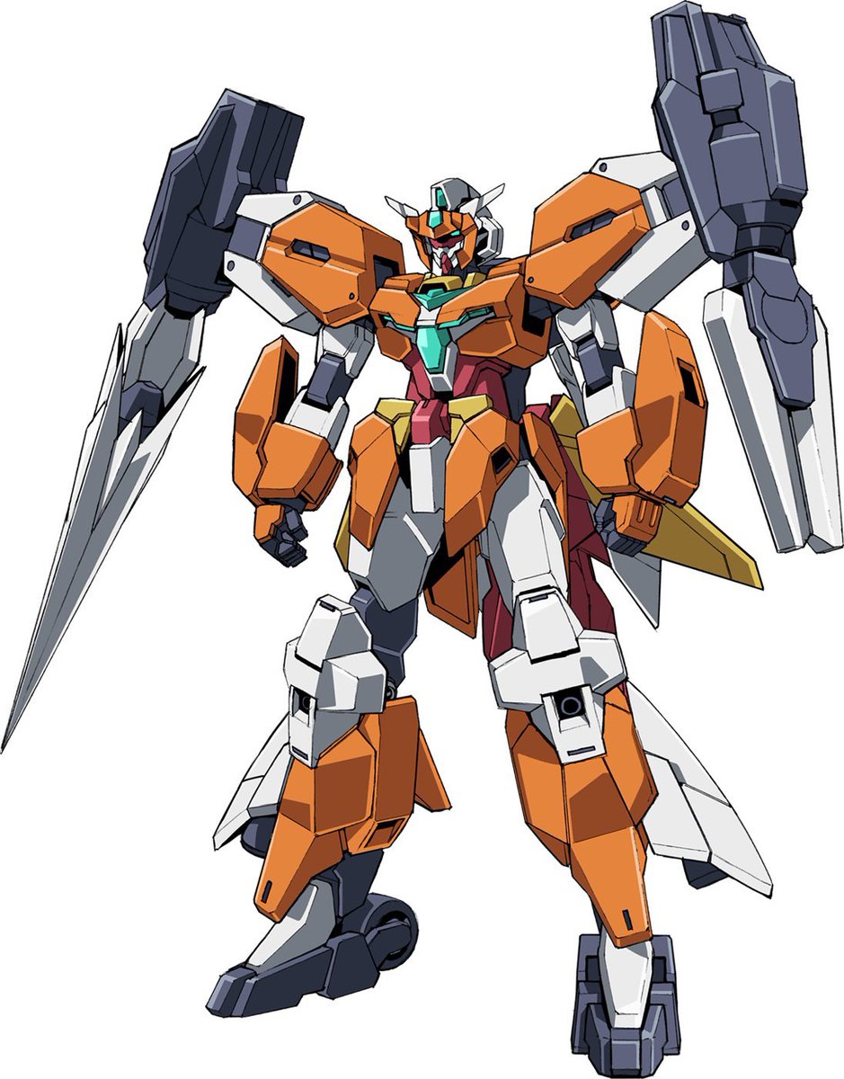 サタニクスガンダム
コアガンダムIIがプラネッツシステムによってサポートメカ「サターンアーマー」と合体した重装格闘戦形態。モチーフとなった惑星は土星。機体カラーはオレンジ。工具と重機をモチーフとした武装で重い一撃を与える
