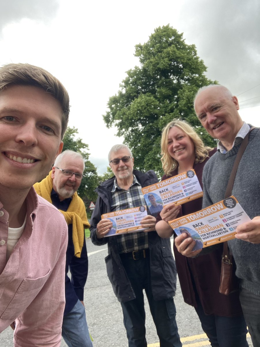 Lovely to spend the last full day of campaigning in Romanby (followed by a swiftie in the Golden Lion!). For a fair deal for R&amp;N, and someone who gets this area and who will fight our corner in Westminster, vote Liberal Democrat tomorrow. 🔶