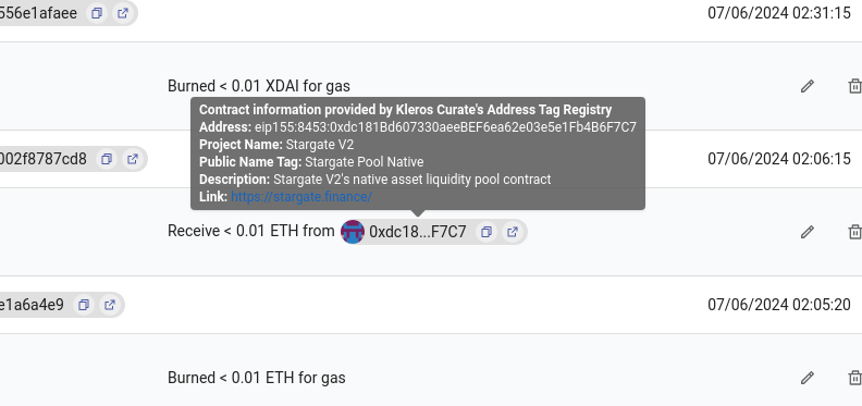 x00f_org's tweet photo. @LefterisJP @ninuxch @rotkiapp @KlerosCurate has a decentralized address tag registry with over 2300 tags (labels, URLs, descriptions). Anyone can add or remove tags, stored on-chain and on IPFS. Here's a quick integration querying the registry's subgraph to show available info: https://t.co/P7sZ3tczTb https://t.co/VksB7kv4Iu