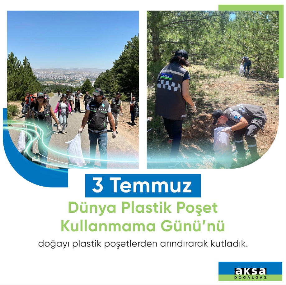 3 Temmuz Dünya Plastik Poşet Kullanmama Günü’nü doğayı plastik poşetlerden arındırarak kutladık. 

#DoğamızdaVar #Aksadoğalgaz