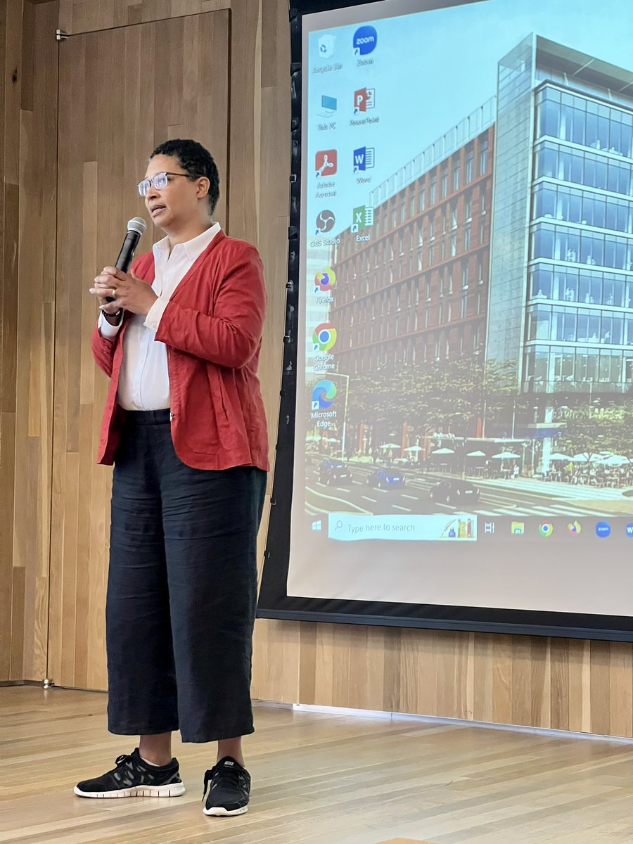 Harvard professor, Danielle Allen, is speaking to the Fellows.