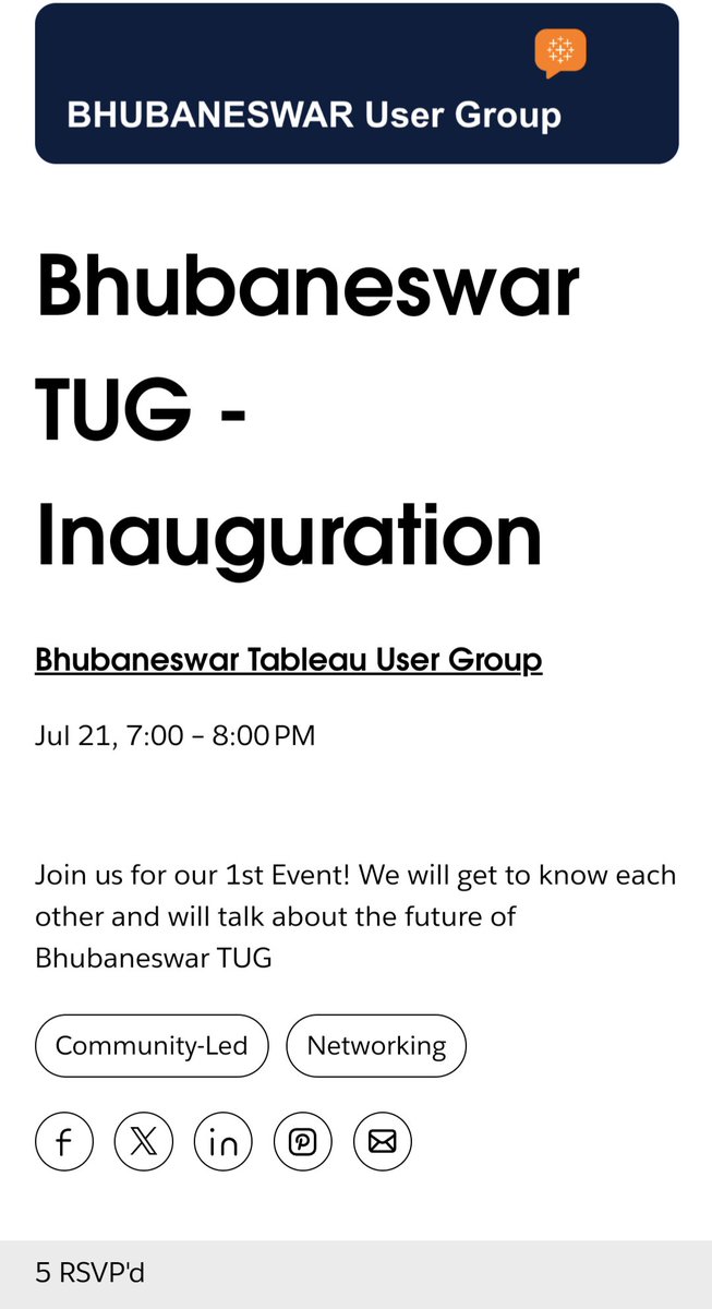 Satyabrat:\Majhi (@satya_majhi) on Twitter photo We will be hosting our 1st event for the Bhubaneswar Tableau user group
If you want to know more about Tableau do join us
RSVP ➡️ lnkd.in/gvFY_4pj
Do not miss the opportunity :
-"Design Choices I make for every Business Dashboard". By <a href="/jotigautam/">Joti Gautam</a>
See you there :) We will be hosting our 1st event for the Bhubaneswar Tableau user group
If you want to know more about Tableau do join us
RSVP ➡️ lnkd.in/gvFY_4pj
Do not miss the opportunity :
-"Design Choices I make for every Business Dashboard". By <a href="/jotigautam/">Joti Gautam</a>
See you there :)