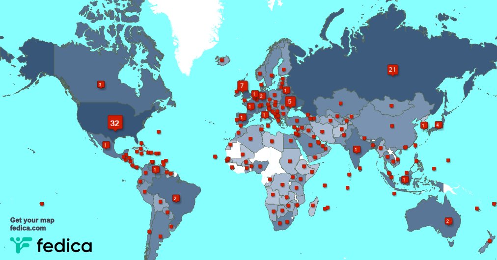 I have 11 new followers from India 🇮🇳, and more last week. See fedica.com/!yuriyko_eng