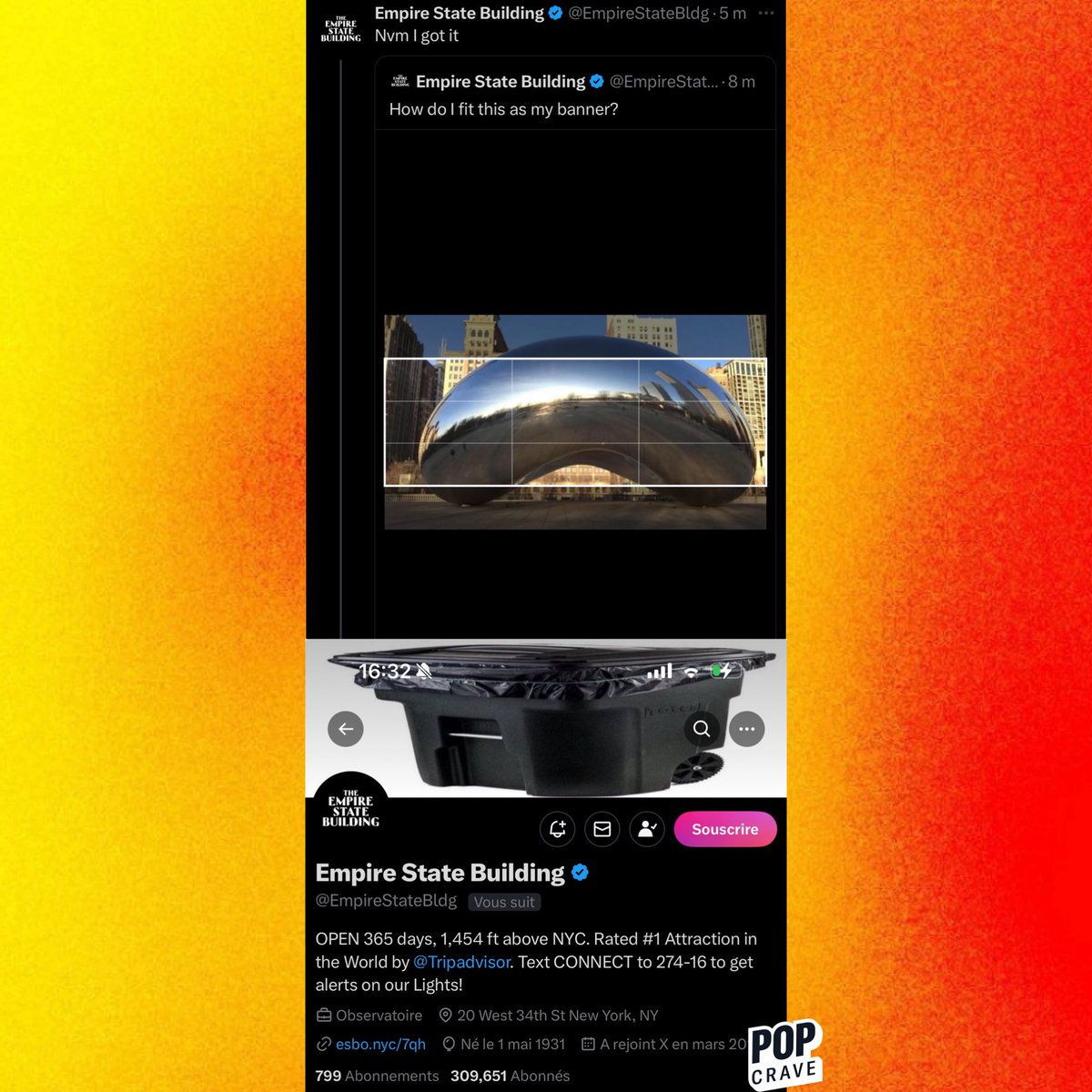 The Empire State Building shades The Bean in Chicago in new post.