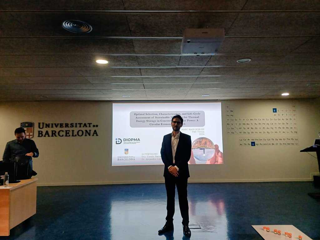 InPath TES (@inpath_tes) on Twitter photo On 2 July, Marc Majo (UB) presented his PhD thesis entitled "Optimal Selection, Characterization, and Life Cycle Assessment of Sustainable Materials for Thermal Energy Storage in Concentrating Solar Power: A Circular Economy Approach" within <a href="/CSPplus_Project/">CSPplus</a>
<a href="/EraCsp/">CSP ERA NET</a> <a href="/AgEInves/">Agencia Estatal de InvestigaciĂłn</a> On 2 July, Marc Majo (UB) presented his PhD thesis entitled "Optimal Selection, Characterization, and Life Cycle Assessment of Sustainable Materials for Thermal Energy Storage in Concentrating Solar Power: A Circular Economy Approach" within <a href="/CSPplus_Project/">CSPplus</a>
<a href="/EraCsp/">CSP ERA NET</a> <a href="/AgEInves/">Agencia Estatal de InvestigaciĂłn</a>
