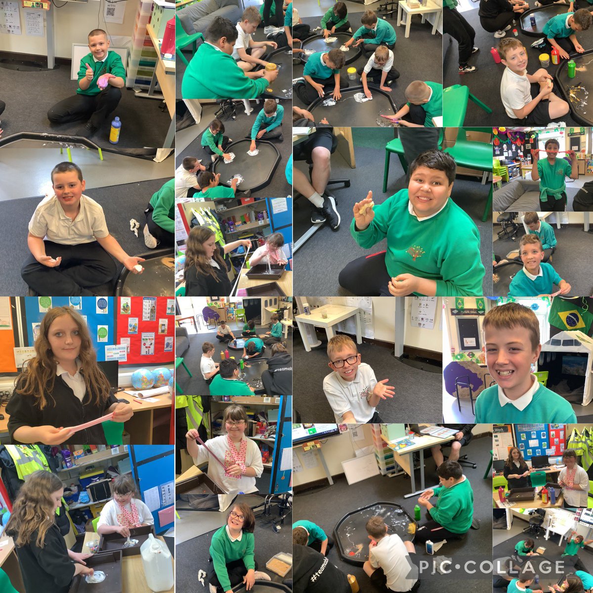 We have had the BEST time making slime in science today🎨