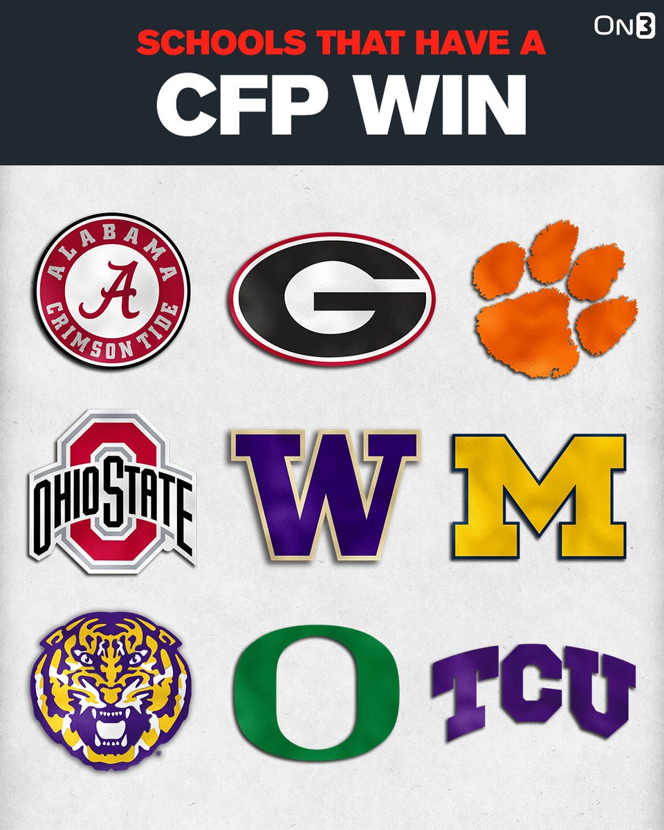 On3sports's tweet image. RT if your school has a College Football Playoff win‼️