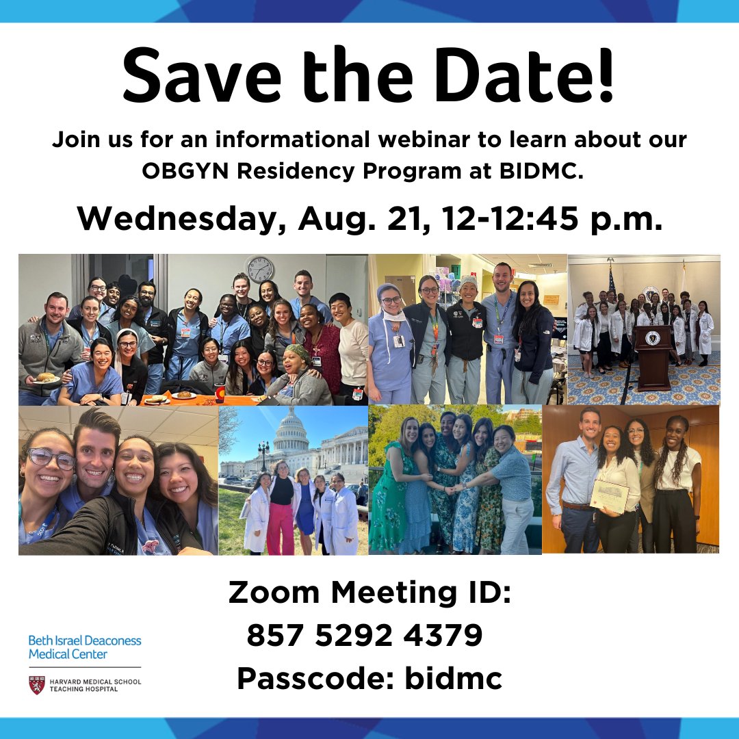 Calling all interested applicants: SAVE THE DATE! 🗓️ We’re hosting an informational webinar on 8/21 at 12p. Come meet some of our leaders &amp; residents, and ask questions about our program &amp; the different opportunities we offer. See you then! #obgyn #residents #residentlife