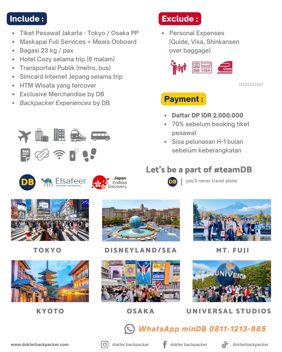 dok_backpacker's tweet photo. MUSIM TERBAIK KE JEPANG SAAT AUTUMN 🍁 Engga dingin banget tapi ngerasain pakai outfit musim dingin ⛩️ YUKK DAFTAR 🫶🏻 Dengan PENAWARAN TERBAIK ini dipastikan Kamu bakal puas 🥰

 MORE INFO
WhatsApp : 0811-1213-885
Instagram : @dokter.backpacker
Facebook : dokter backpacker https://t.co/xHuU2n8XfJ