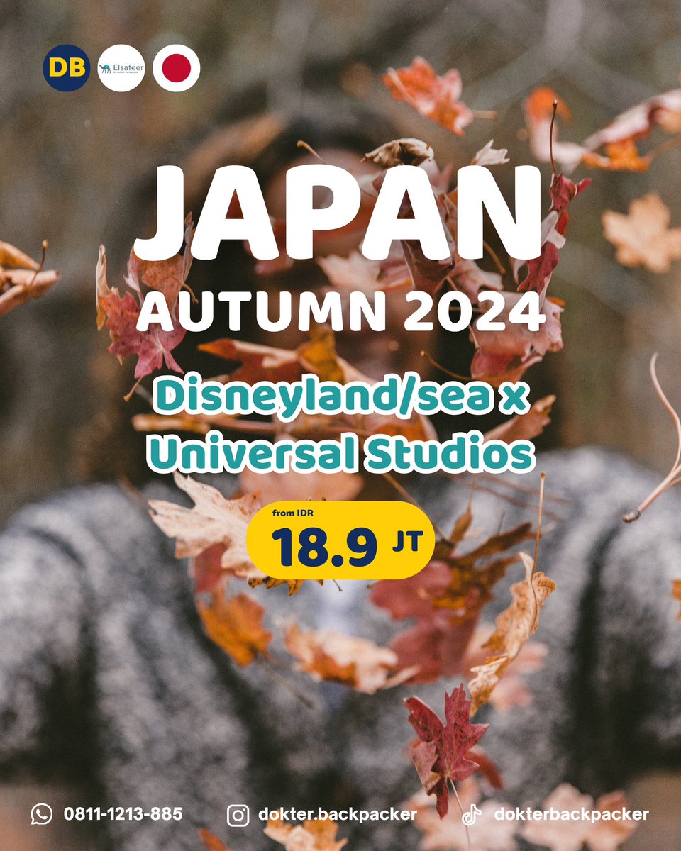 dok_backpacker's tweet photo. MUSIM TERBAIK KE JEPANG SAAT AUTUMN 🍁 Engga dingin banget tapi ngerasain pakai outfit musim dingin ⛩️ YUKK DAFTAR 🫶🏻 Dengan PENAWARAN TERBAIK ini dipastikan Kamu bakal puas 🥰

 MORE INFO
WhatsApp : 0811-1213-885
Instagram : @dokter.backpacker
Facebook : dokter backpacker https://t.co/xHuU2n8XfJ