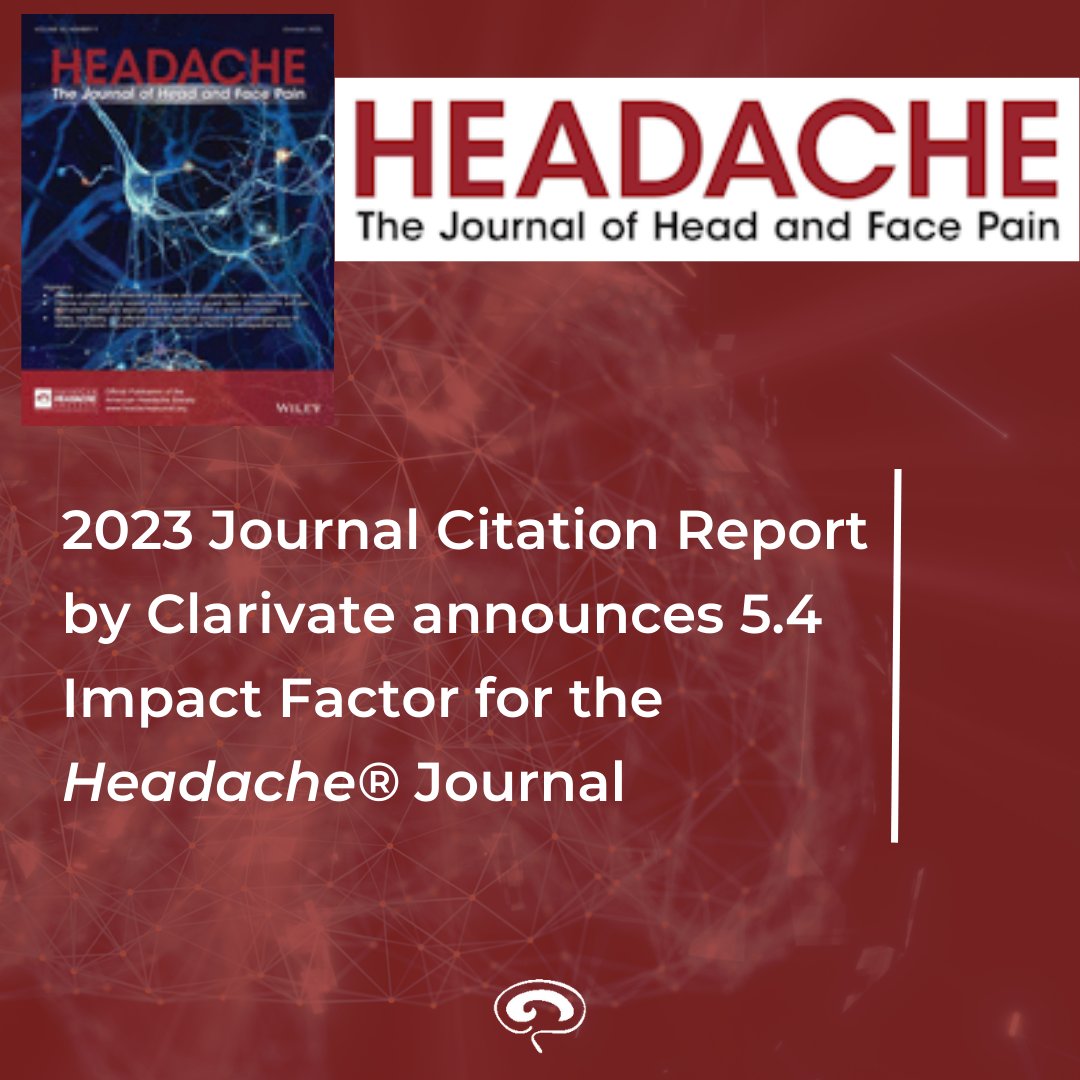 American Headache Society (@ahsheadache) on Twitter photo Exciting News! The 2023 Journal Citation Report by Clarivate is out, and we're thrilled to share that the <a href="/HeadacheJournal/">Headache Journal</a>’s Impact Factor has risen to 5.4! Thanks to all contributors, reviewers, and readers for your support! View more here: bit.ly/4bn9o8C Exciting News! The 2023 Journal Citation Report by Clarivate is out, and we're thrilled to share that the <a href="/HeadacheJournal/">Headache Journal</a>’s Impact Factor has risen to 5.4! Thanks to all contributors, reviewers, and readers for your support! View more here: bit.ly/4bn9o8C