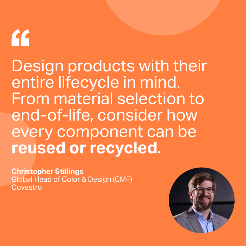 covestro's tweet photo. Here are four essential hacks to integrate into your #design process and drive towards a #FullyCircular economy. ♻️ Our experts Christopher Stillings and Hans Stein reveal the keys every circular designer should master. 👇