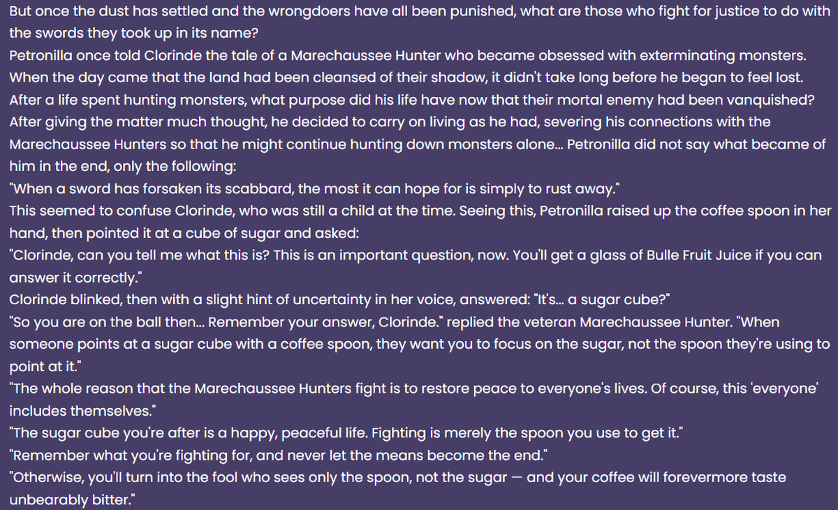 gildedgeerass's tweet image. a little #clorivia ramble about clorinde's CS 5, because its been on my mind for days and i am so so fond of the significance of this story (at least, my take on it). some ppl have alr talked abt this on here but gahh i needed to let this out too