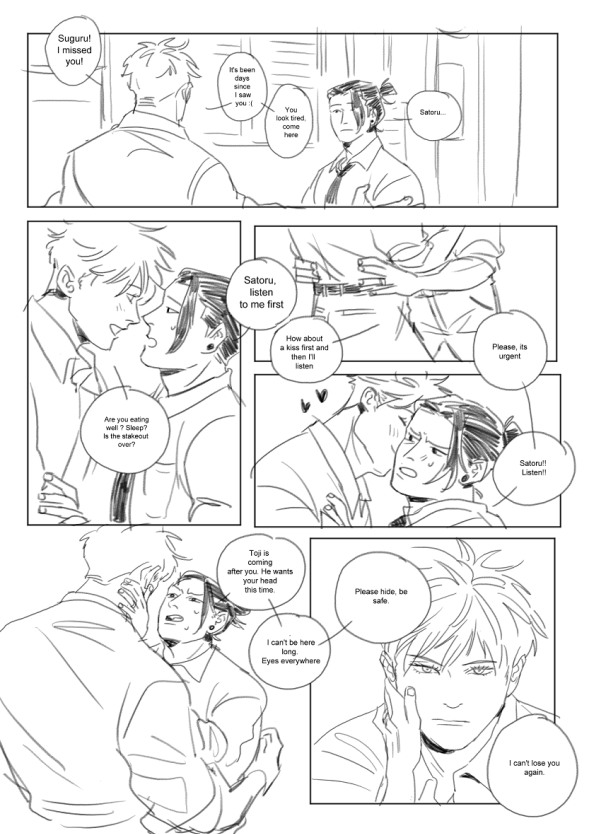 #五夏 i love gangster/mafia x detective aus TT_TT theyre secretly dating. how ? idk something to explore. gojo the wanted son of an underground crim3 lord and geto a new person in the force, toji his colleague. phew