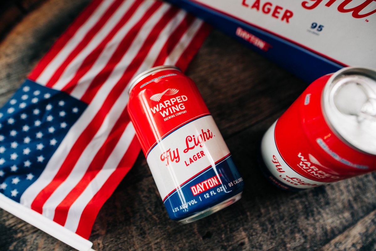 You could say we're ready for the festivities 🇺🇸

At just 4% ABV, 95 calories, &amp; 5g carbs per can - #FlyLight #Lager is a great pick for keeping things light &amp; refreshing over a long #4thofJuly #weekend.

#warpedwing #staywarped #shareapintmakeafriend #flylightlager #drinklocal