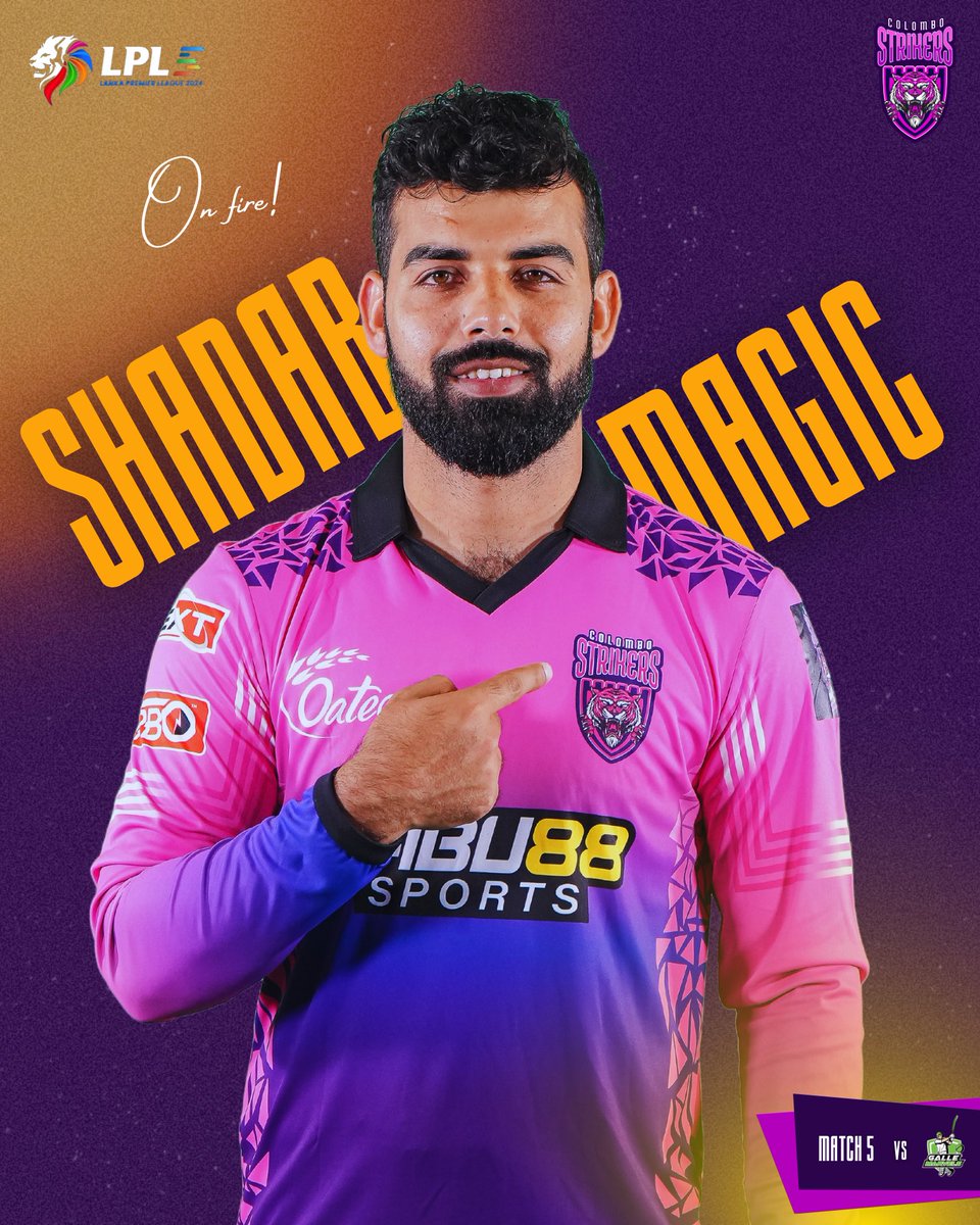 ColomboStrikers's tweet photo. Khan-tastic 🪄⚡️

#ColomboStrikers #LPL2024 #StrikeToConquer #TheBasnahiraBoys #HouseOfTigers #Lankapremierleague #GMvsCS #ShadabKhan https://t.co/HWeqLi4Oi8