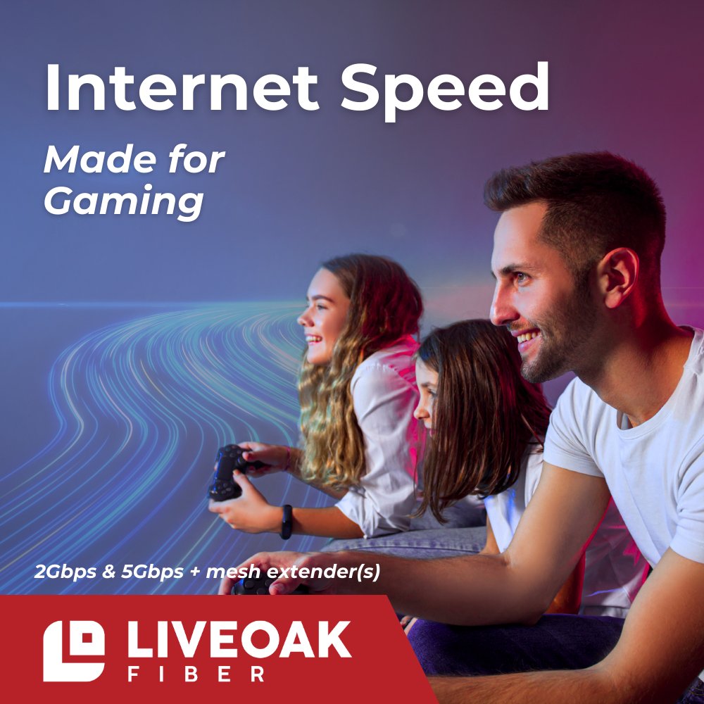 liveoakfiber's tweet photo. ๐ฎEnjoy gaming together with LiveOak Fiber!๐จโ๐ฉโ๐งโ๐ฆ
Say goodbye to lag and hello to smooth, seamless gameplay. Sign up today by calling 888-4LIVEOAK and select option 3. ๐โจ
#BetterInternetNow #Gaming #FamilyFun https://t.co/6ncU0IRB4z