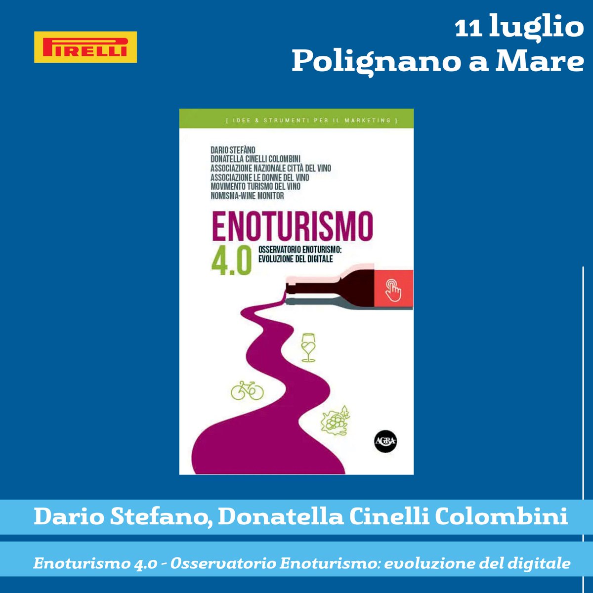 Il Libro Possibile (@libropossibile) on Twitter photo 11 luglio • Polignano a mare
<a href="/DarioStefano/">Dario Stefàno</a> presenta "𝑬𝒏𝒐𝒕𝒖𝒓𝒊𝒔𝒎𝒐 4.0” (Agra Editrice), con la coautrice Donatella Cinelli Colombini, fondatrice del <a href="/MTV_Italia/">MovimentoTurismoVino</a>. Manuale sulla 𝘀𝘁𝗼𝗿𝗶𝗮 𝗱𝗲𝗹 𝘃𝗶𝗻𝗼 𝗶𝘁𝗮𝗹𝗶𝗮𝗻𝗼 e le potenzialità dell’enoturismo. 11 luglio • Polignano a mare
<a href="/DarioStefano/">Dario Stefàno</a> presenta "𝑬𝒏𝒐𝒕𝒖𝒓𝒊𝒔𝒎𝒐 4.0” (Agra Editrice), con la coautrice Donatella Cinelli Colombini, fondatrice del <a href="/MTV_Italia/">MovimentoTurismoVino</a>. Manuale sulla 𝘀𝘁𝗼𝗿𝗶𝗮 𝗱𝗲𝗹 𝘃𝗶𝗻𝗼 𝗶𝘁𝗮𝗹𝗶𝗮𝗻𝗼 e le potenzialità dell’enoturismo.
