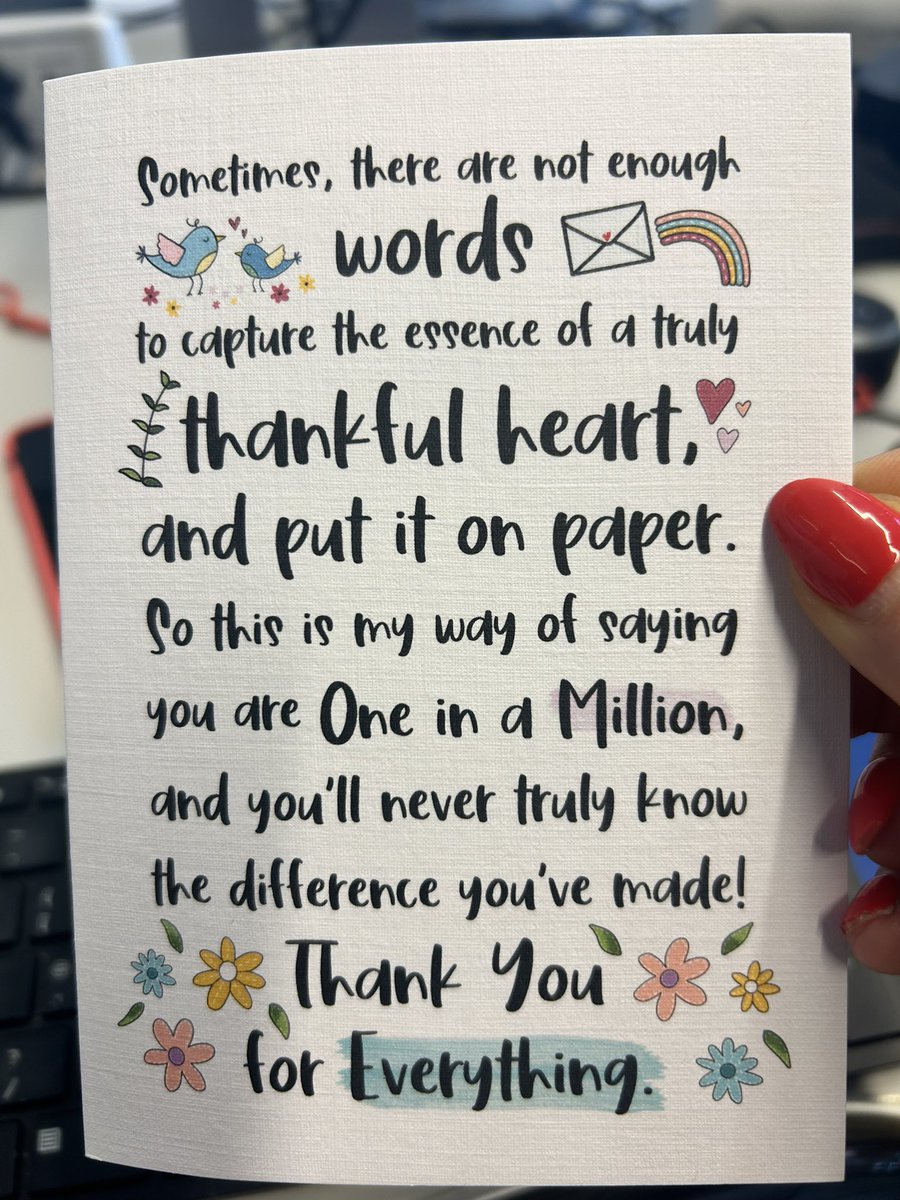 Sometimes a few words from a student means so much , reminds me why I love my job after 22 years .