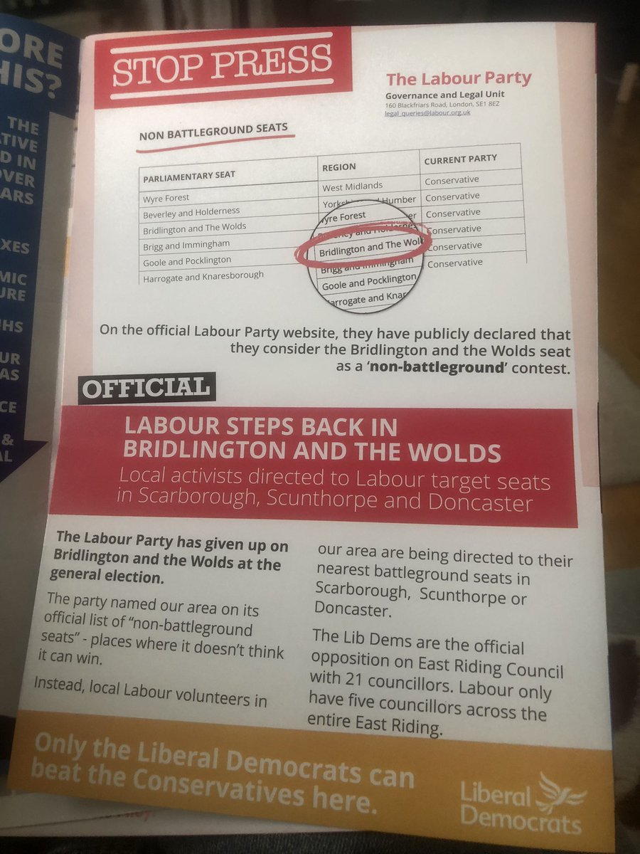 StoptheTories.vote <a href="/MVTFWD/">The Movement Forward | StopTheTories.vote</a> 
Just received this leaflet from the Lib Dem’s.  You’re advising Labour as the tactical vote in Bridlington &amp; The Wolds?  Is that still the preferred option?