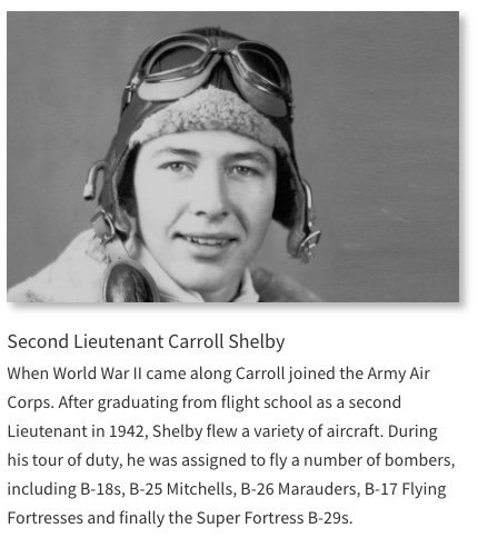 chaplainator's tweet image. I’m thinking of people who put their lives on the line (“vets”) in my family history as July 4th approaches.  Carroll Shelby is one.  shelby.com/History #vets