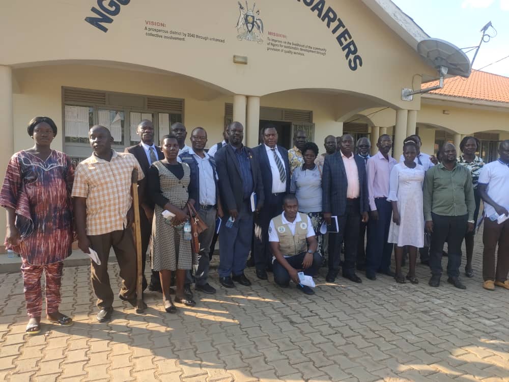 Dr. Olaro Charles Director Clinical Services MoH officiated the district entry meeting for training of Community Extension Health Workers in Ngora District. 
He was accompanied by Dr. Charles Oyoo, Dr. Alfred Driwale,  Florence Apoto, Betty Birungi.
