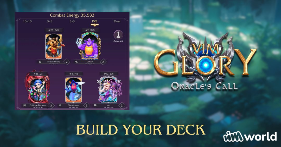 #VIMglory decks can consist of 3, 5, or 10 VIMs ♟️

Configure a deck with any combination of VIM classes- figure out what suits your needs best! ⚔️

Beware- VIM positions can also influence the damage taken during battles, so observe the action and adjust your deck accordingly💥