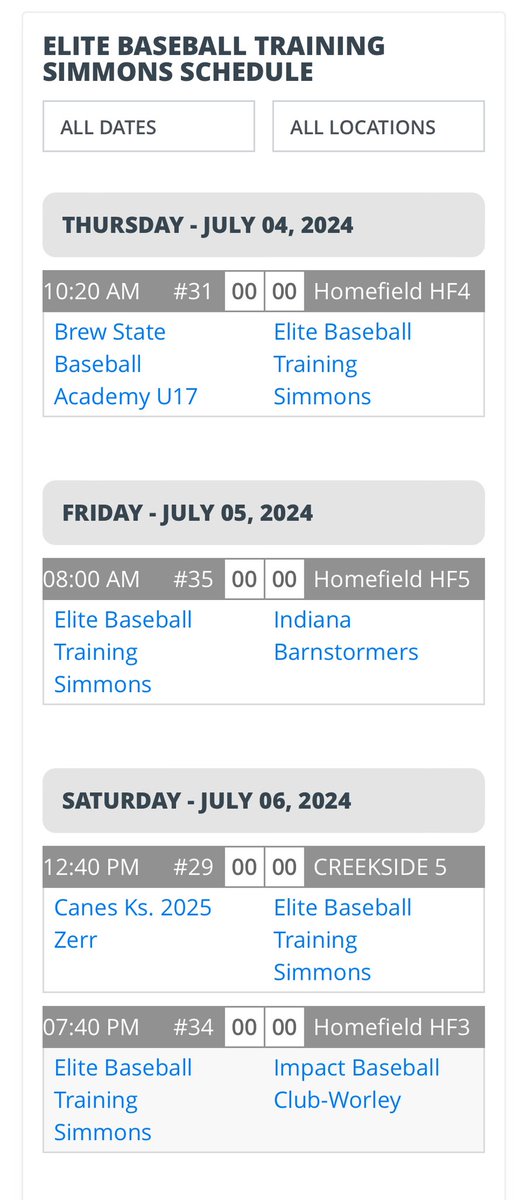 Elite Baseball Training 2025 - Simmons (@elite25simmons) on Twitter photo Looking forward to the Midwest Premier Super 17 in Creekside. Here is our schedule. <a href="/MW_Premier/">Midwest Premier Baseball</a> Looking forward to the Midwest Premier Super 17 in Creekside. Here is our schedule. <a href="/MW_Premier/">Midwest Premier Baseball</a>